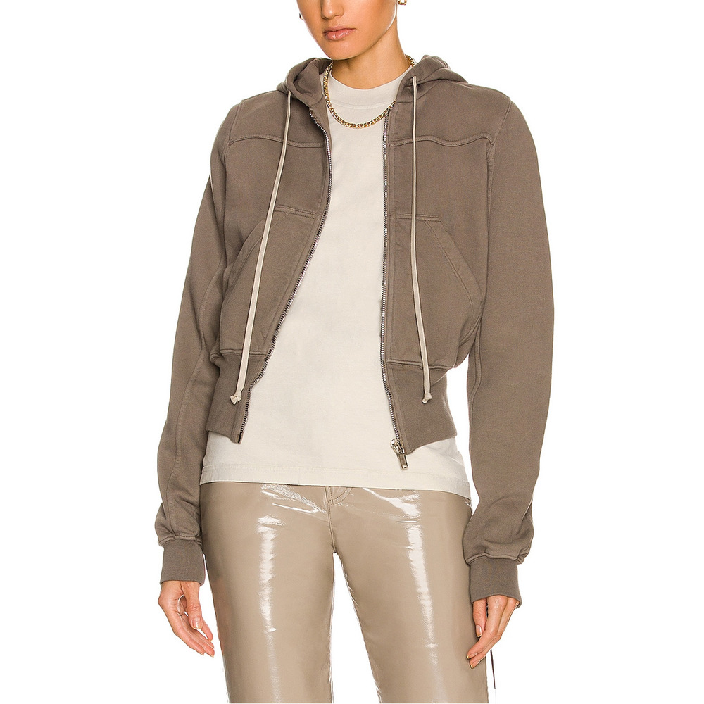 Drkshdw By Rick Owens Grey Small Terry Fleece Hoodie Size XS